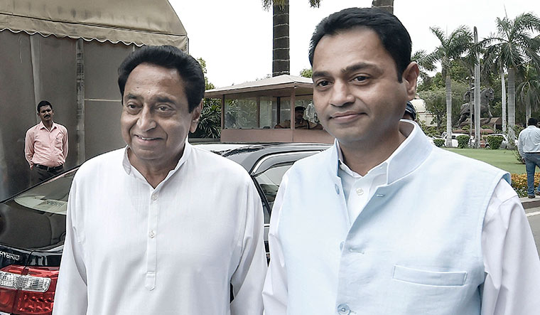 Nakul Nath with Kamal Nath